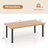 Acacia Wood Dining Table for 8 People, Large Rectangular Patio Table with Built-in Umbrella Hole