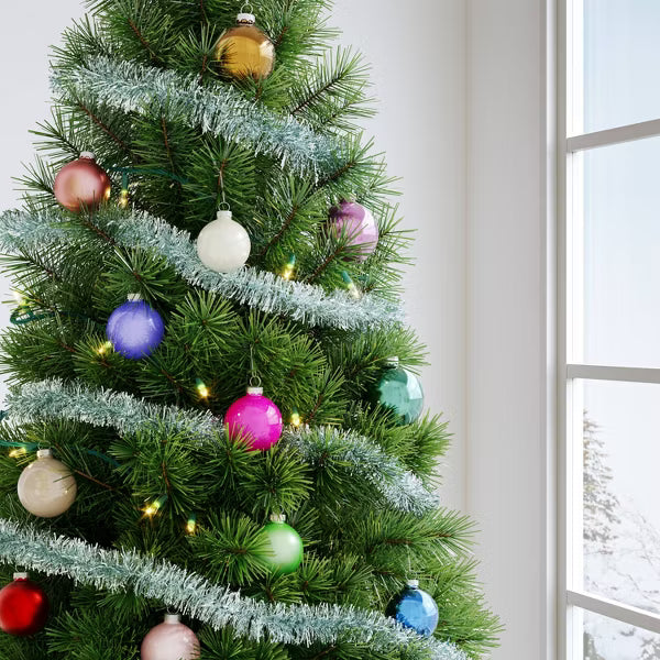 42pc Round Glass Christmas Tree Ornament Set