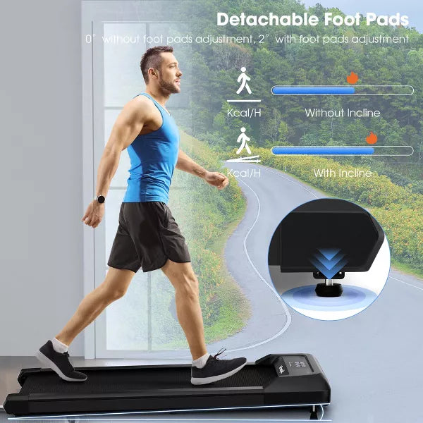 SuperFit Walking Pad Under Desk Treadmill with Remote Control and LED Display