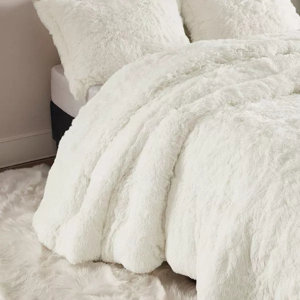 Leena Shaggy Faux Fur Duvet Set - Full/Queen