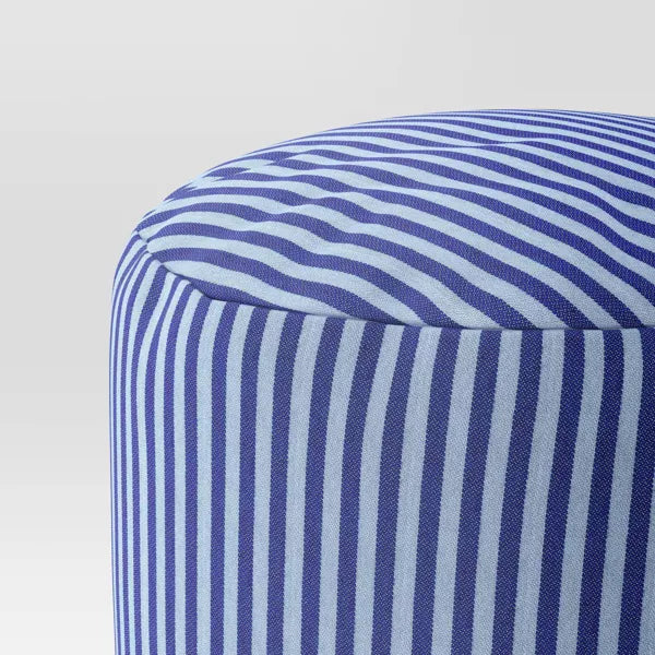 Pouf Striped Blue