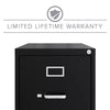 2 Drawer Vertical File Cabinet Black: Steel Frame, No Assembly Required