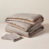 3pc Heathered Stripe Comforter Bedding Set Brown - King