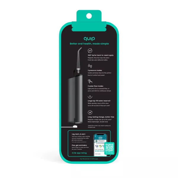 Cordless Rechargeable 2-Pressure Modes Metal Countertop Water Flosser