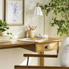 Fluted Ceramic Table Lamp with Marble Base