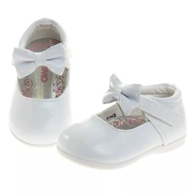Baby Girls' Mary Jane Flats with Bow Detail: Non-Slip Sole Wedding Flower Girls' Shoes (Infants/Toddler Sizes)