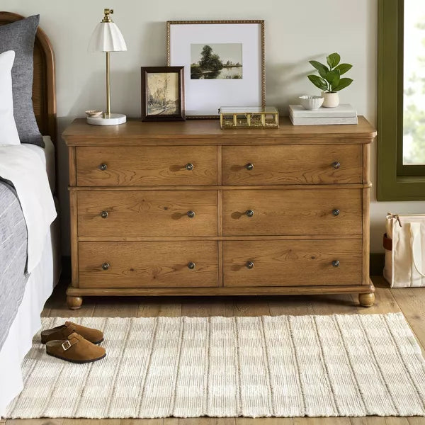 horizontal dresser Traditional Wooden 6-Drawer Horizontal Dresser – Salvage & Co Indy