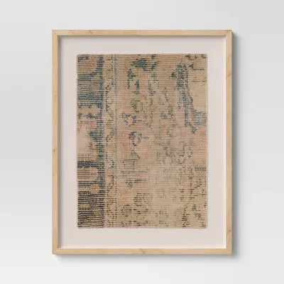 (Set of 2)Textured Fabric Framed Wall Art -  Burlap Material, Abstract Digital Art, Beige Polystyrene Frame