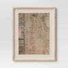 (Set of 2)Textured Fabric Framed Wall Art -  Burlap Material, Abstract Digital Art, Beige Polystyrene Frame