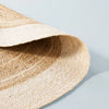 Bordered Color Block Braided Jute Area Rug Cream/Natural