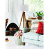 Oak Wood Tripod Floor Lamp Dark Brown