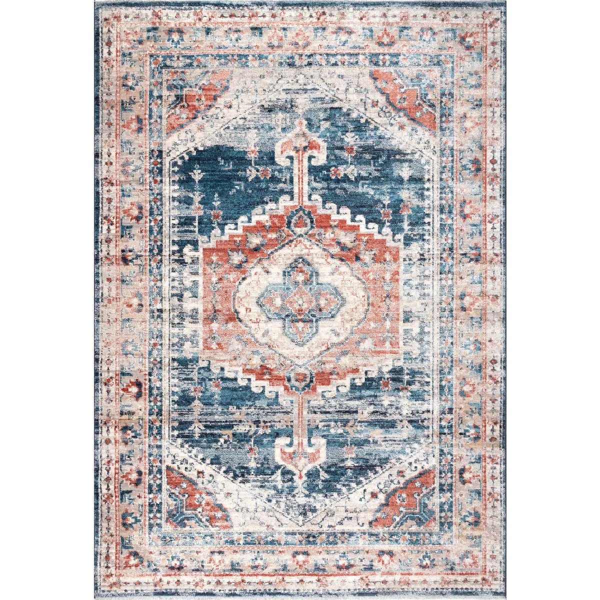 Harley Faded Medallion Indoor Area Rug 5' 3" x 7' 3"
