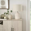 White Textured Terracotta Table Lamp