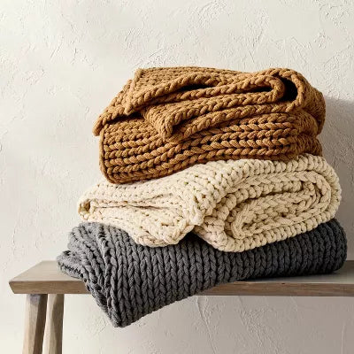 Oversized Solid Bed Throw
