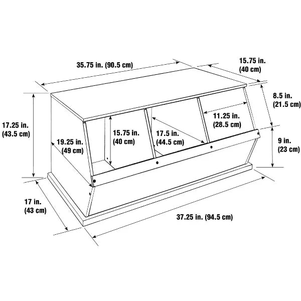 Three Bin Stackable Storage Cubby