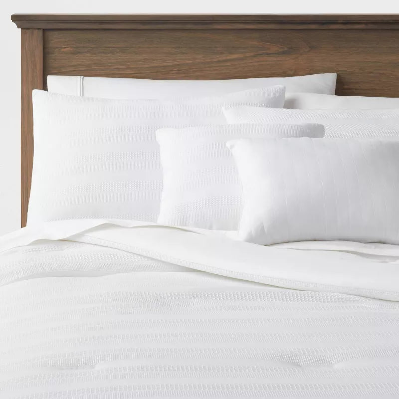 Woven Waffle Stripe Comforter - King