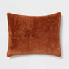 Luxe Box Stitch Faux Rabbit Fur Comforter and Sham Set Brown - Full/Queen
