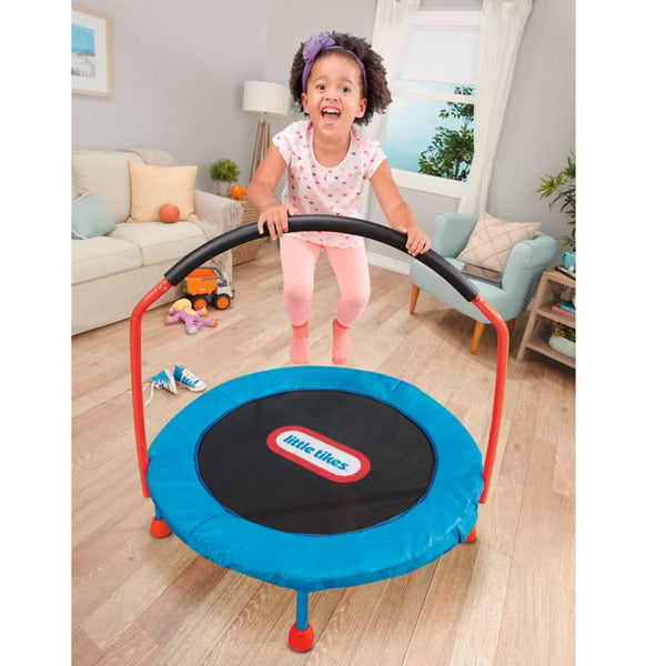 Round Easy Store Folding Trampoline - Blue/Black/Red