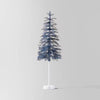 Pre-lit Slim Light Navy Tinsel Alpine Fir Artificial Christmas Tree White LED Lights