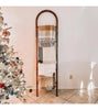 Arched Wood Throw Blanket Ladder Brown