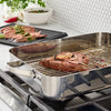 2pc Stainless Steel Roaster with Wire Rack Silver