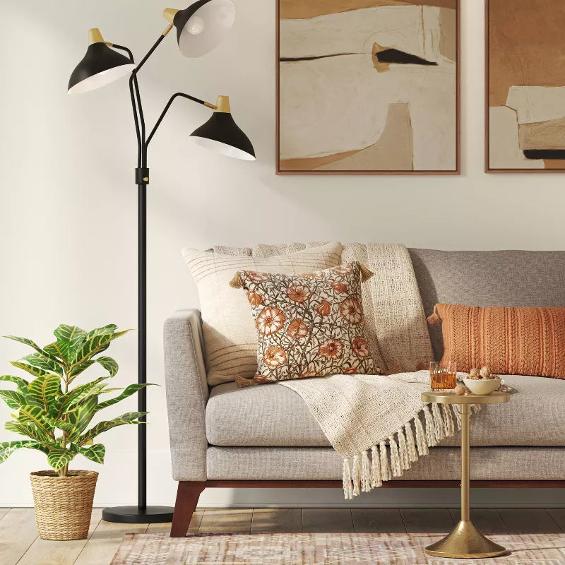 3-Head Floor Lamp Black