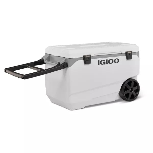 Latitude Rolling Cooler - White: Polyethylene, Tow Handle
