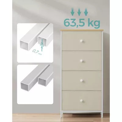 Bedroom, Fabric Dresser with 4 Metal Frame