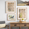 (Set of 2)Textured Fabric Framed Wall Art -  Burlap Material, Abstract Digital Art, Beige Polystyrene Frame