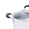 12qt Stock Pot with Lid, Stainless Steel Cookware: Vented Lid, Extra-Deep, Dishwasher & Oven Safe, Silicone Handle