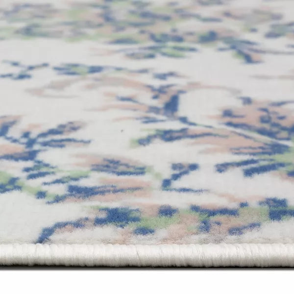 Floral Scroll Woven Area Rug Cream/Pink 4'x6'