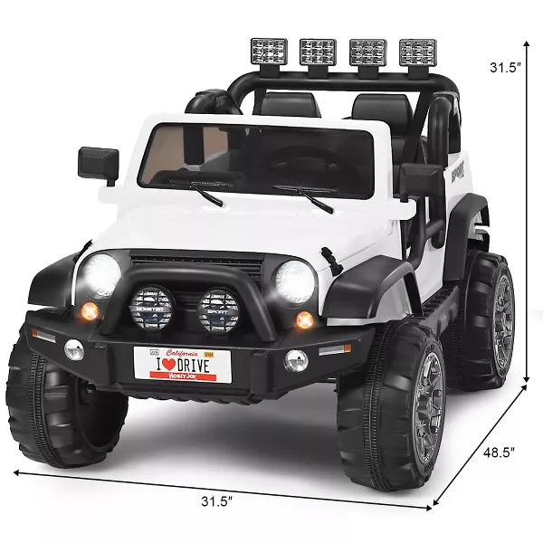12V Kids Ride On Car 2 Seater Truck RC Electric Vehicles w/ Storage Room