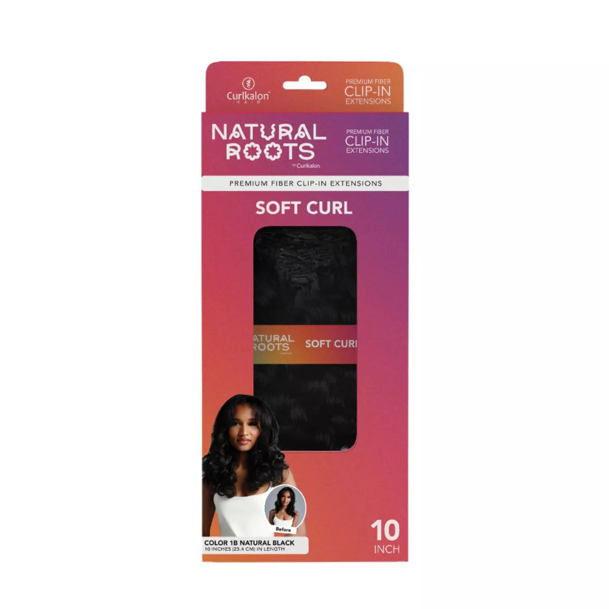 Soft Curl Clip-In Natural Black Hair Extensions - 9ct