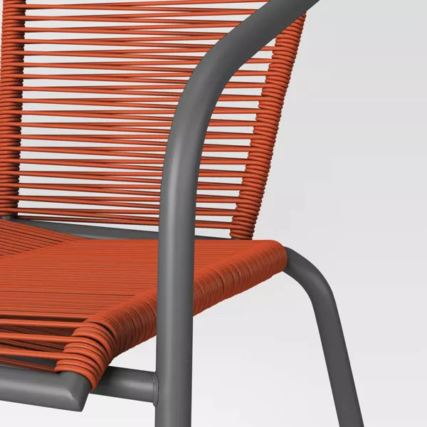 PVC Stackable Patio Chair Red