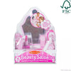 Wooden Beauty Salon Play Set With Vanity and Accessories - 17pc