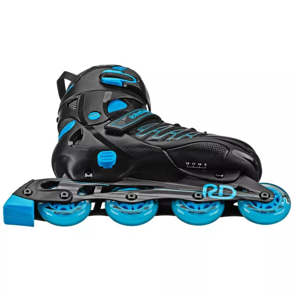 Custom Adult In-Fit Skates - Blue/Black 9-12: Adjustable, Padded Boot Shaft