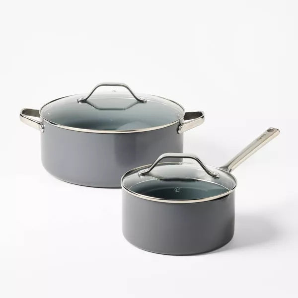 7pc Nonstick Ceramic Coated Aluminum Cookware Set
