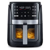 Digital Window Air Fryer with 12 Presets & Guided Cooking Black: Stainless Steel