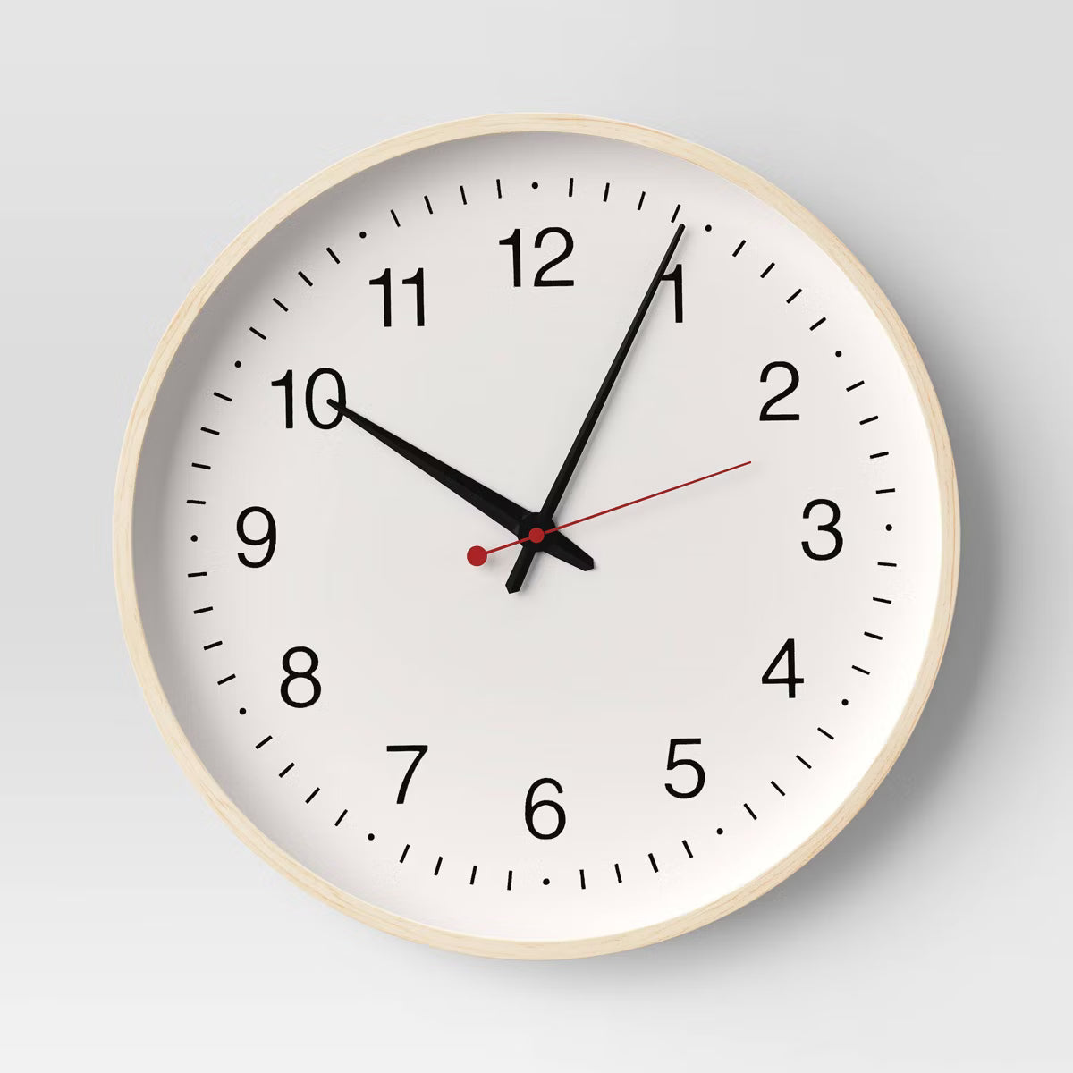 15.5" Schoolhouse Wall Clock Natural Wood Grain - Room Essentials™ - SHOWROOM ITEM 