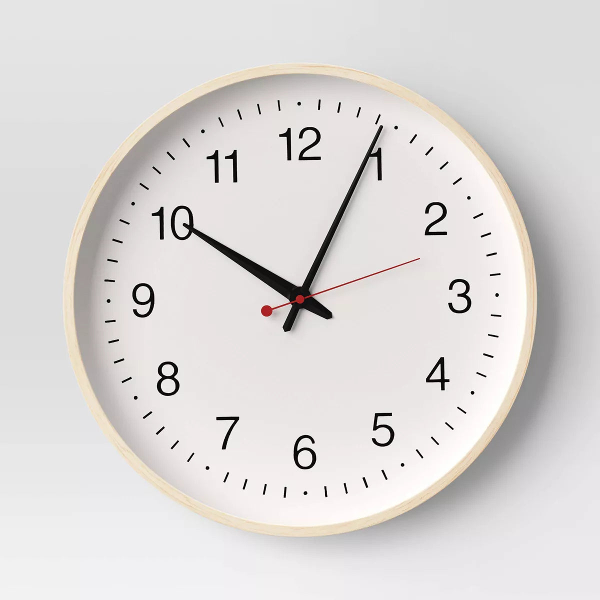 15.5" Schoolhouse Wall Clock Natural Wood Grain - Room Essentials™ - SHOWROOM ITEM