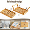 Bamboo Laptop Desk Adjustable Folding Bed Tray w/Drawer Heat Dissipation