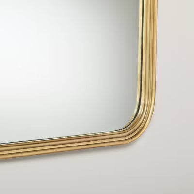 Decorative Molding Rectangular Wall Mirror Antique Brass