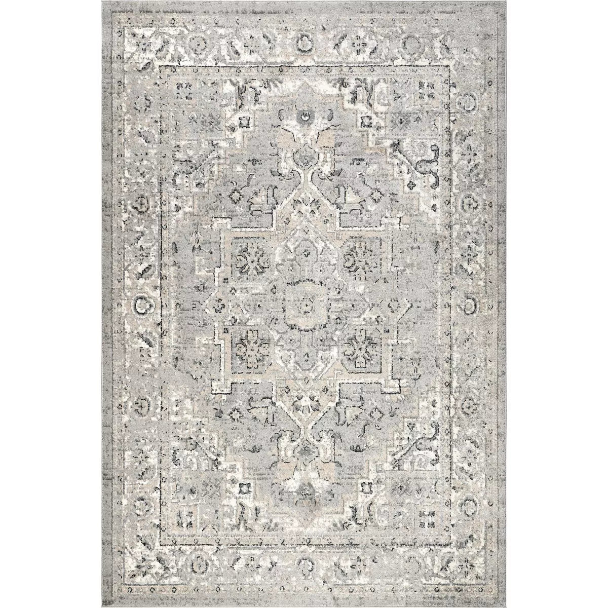 Gena Distressed Transitional Medallion Indoor Area Rug, 5'x8'