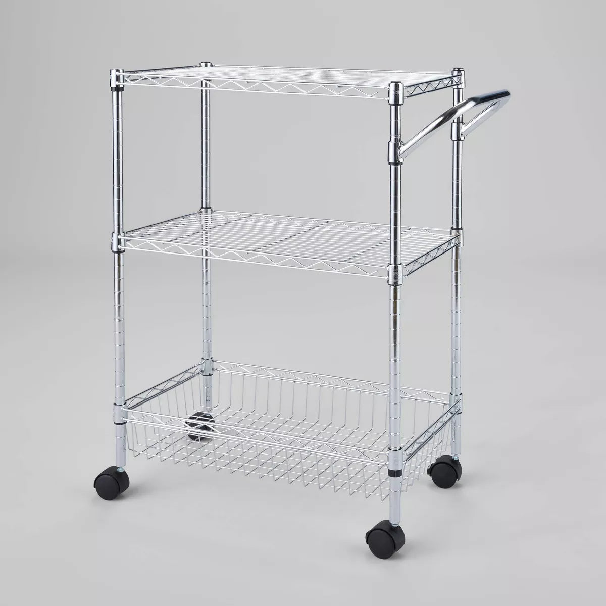 3 Tier Metal Utility Cart Chrome