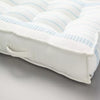 Border Stitch Stripe Indoor/Outdoor French Floor Cushion White/Light Blue: Weather-Resistant, Woven Fabric