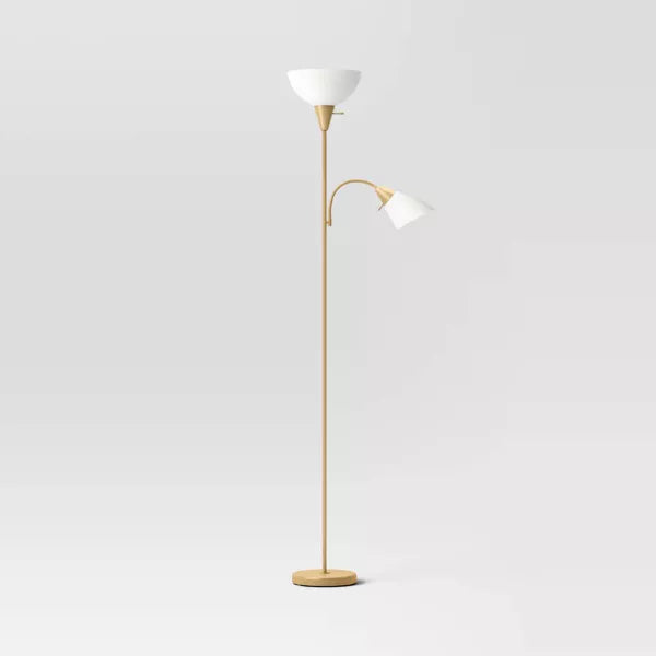 Torchiere with Task Light Floor Lamp