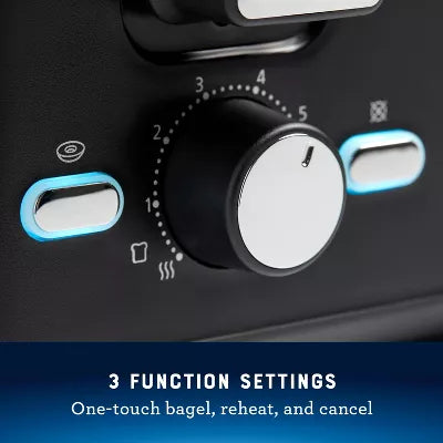 4-Slice Toaster With Extra-Wide Slots Black: Bagel & Bread Toaster, Kitchen Aid, Spot Clean