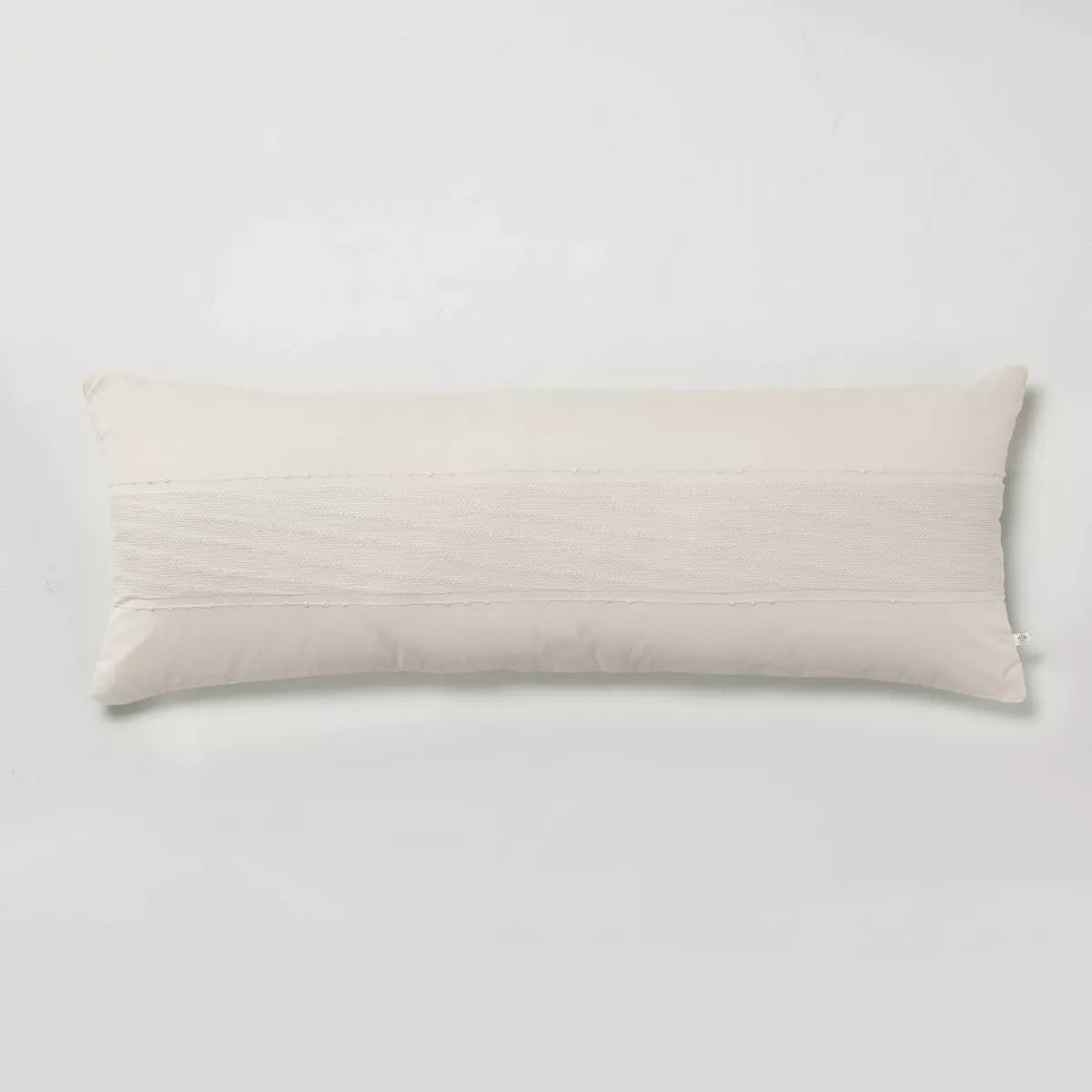 Slub Center Stripe Oversized Lumbar Bed Pillow