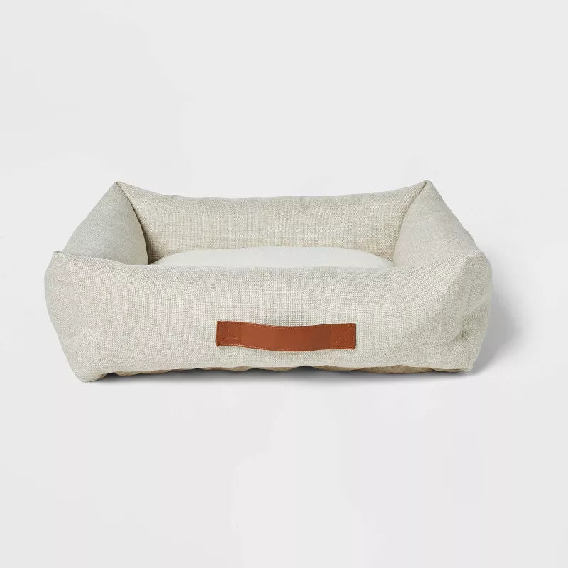 Neutral 4-Sided Bolster Dog Bed - Cream