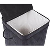Bamboo Square Laundry Hamper with Lid and Cloth Liner - Black